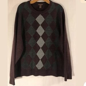 DOCKERS V-NECK SWEATER DIAMOND PATTERN SIZE XXL
